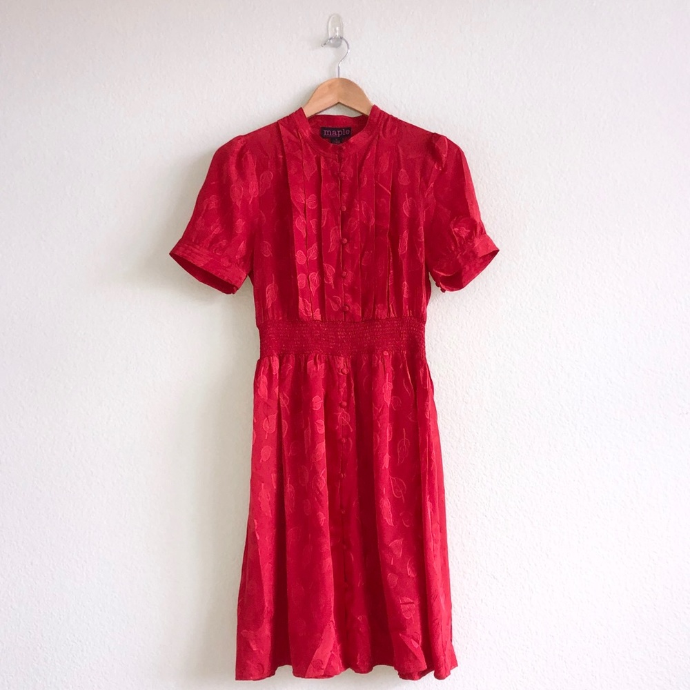 Anthropologie Maple Crimson Social Dress - Picture 2 of 7